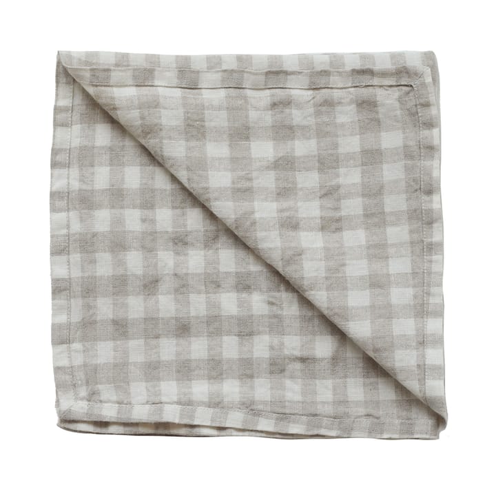 Gingham rutig linneservett 45x45 cm - Natural - Tell Me More