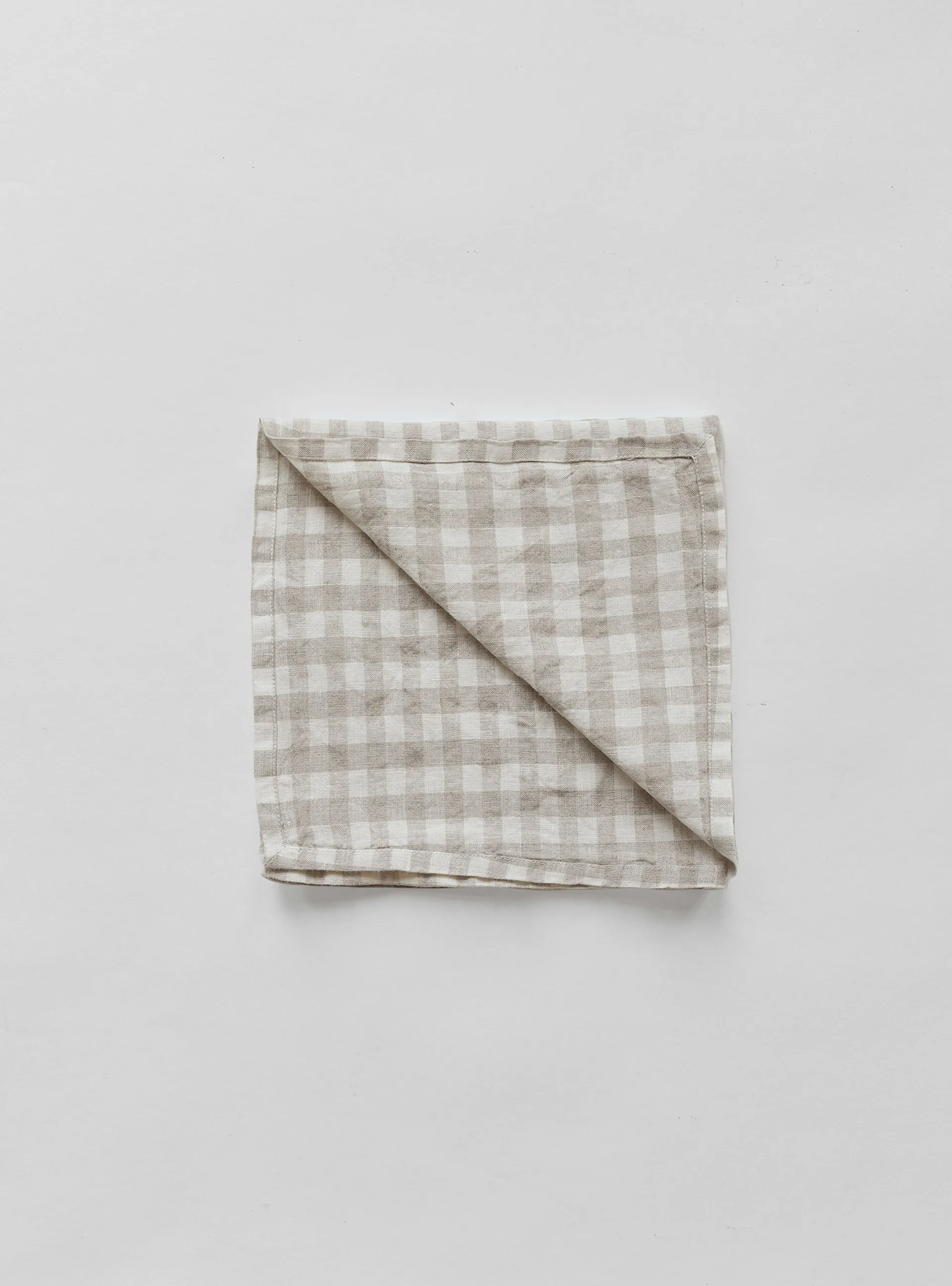 Gingham rutig linneservett 45x45 cm, Natural Tell Me More