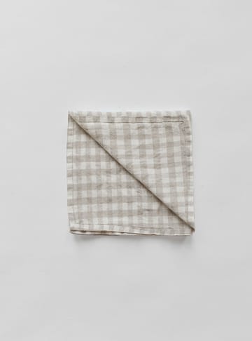 Gingham rutig linneservett 45x45 cm - Natural - Tell Me More