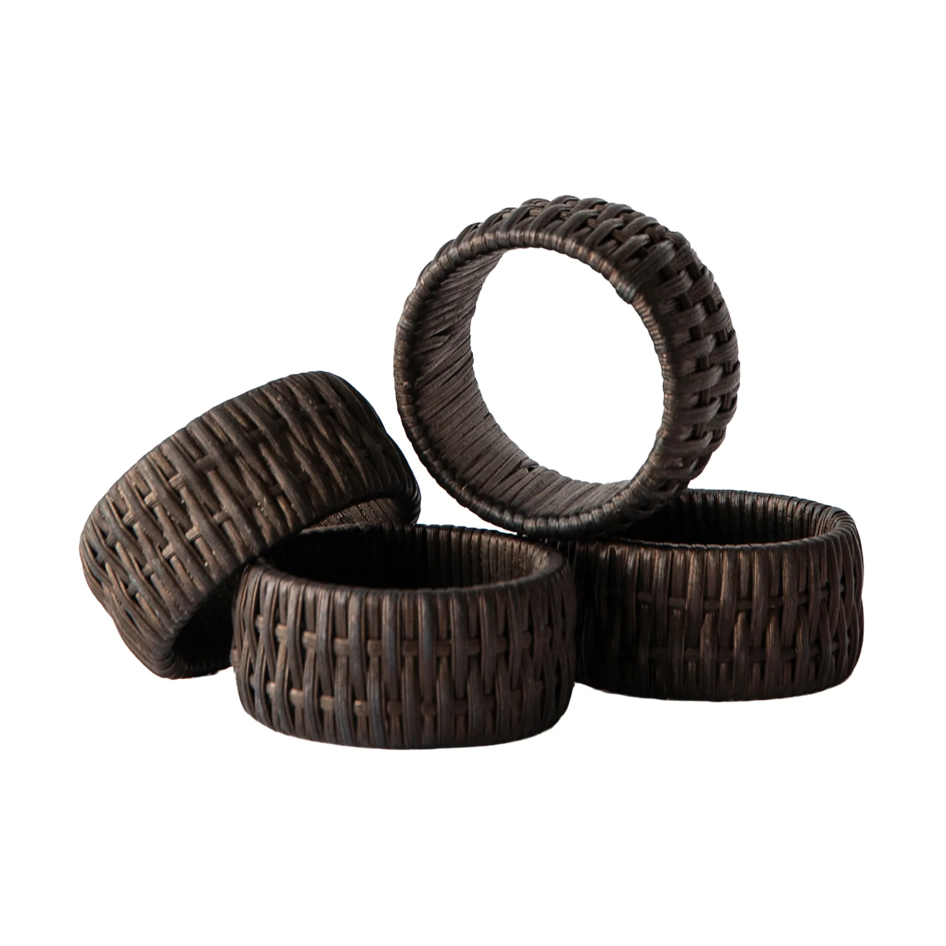Mila servettring 4-pack, Brown Tell Me More