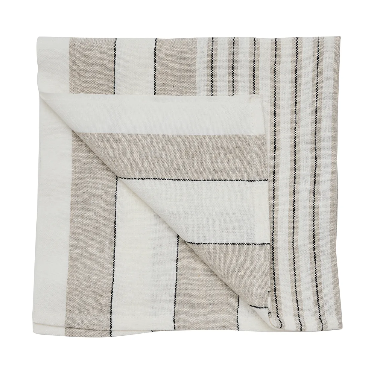 Tell Me More Noah linneservett 50×50 cm Beige stripe