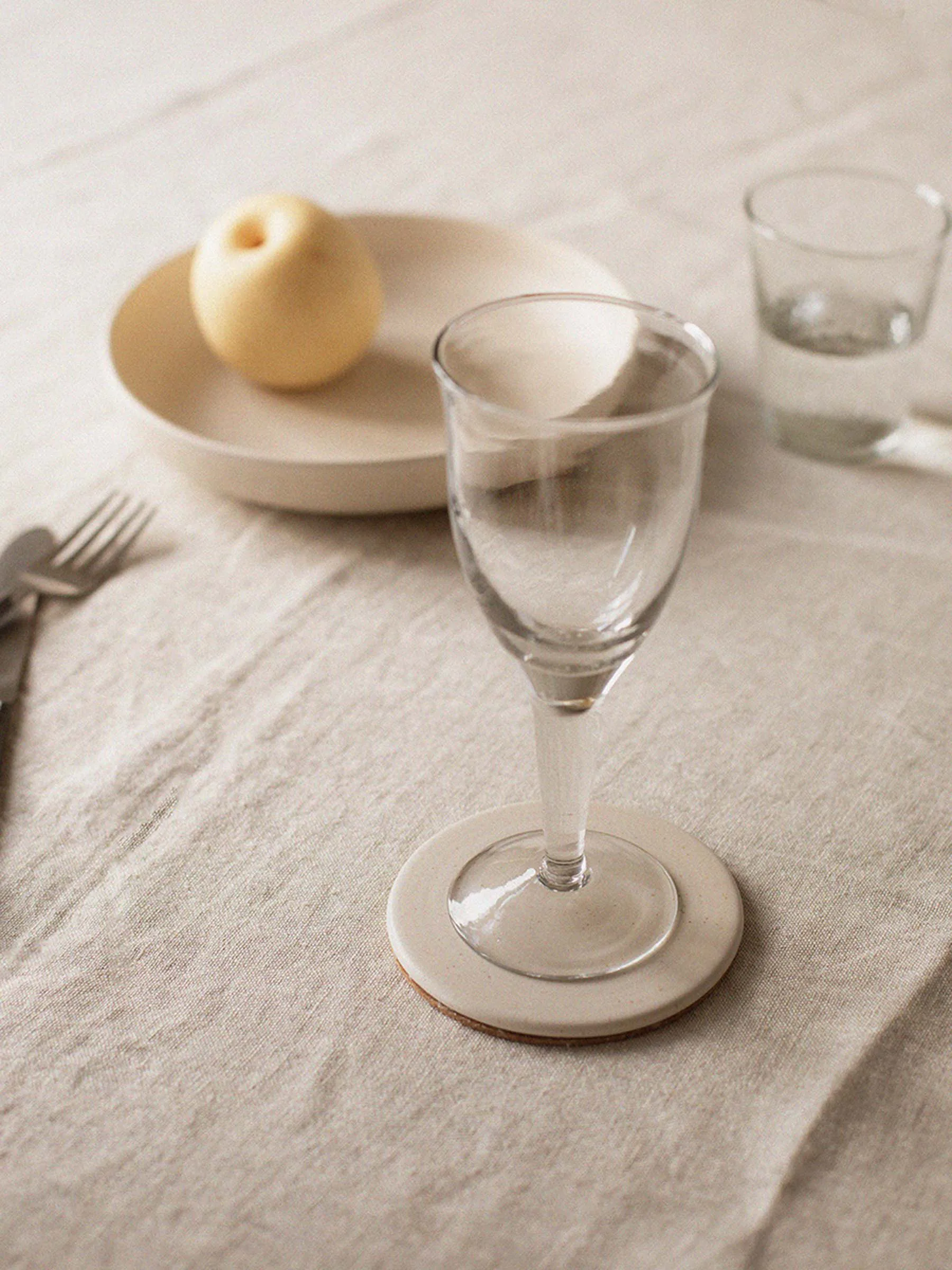 Palermo glasunderlägg Ø11 cm, Offwhite Tell Me More