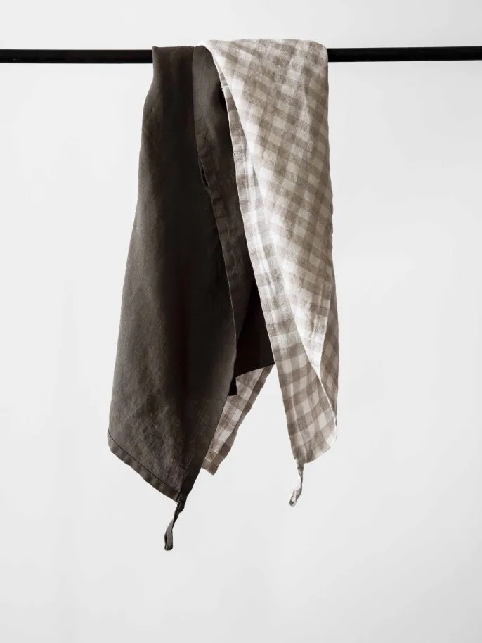 Tell me more kökshandduk linne 50x70 cm, Taupe Tell Me More