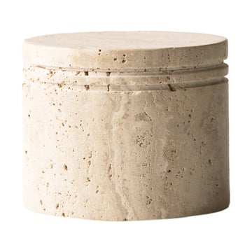 Tell Me More Travertine burk med lock Ø13 cm