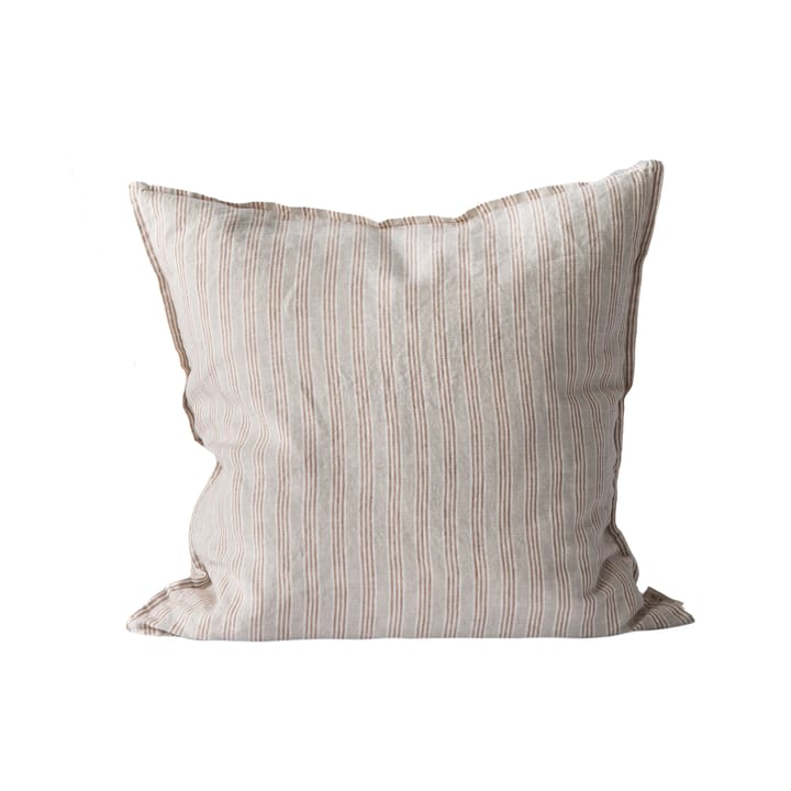 Washed linen kuddfodral 50x50 cm, Hazelnut stripe Tell Me More