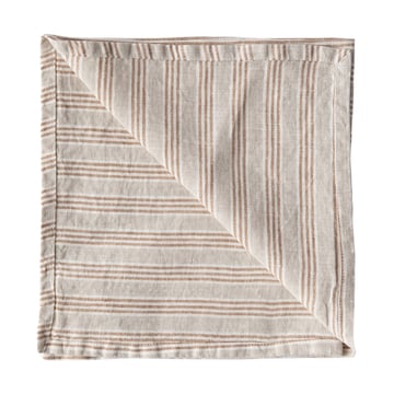 Tell Me More Washed linen tygservett 45×45 cm Hazelnut stripe