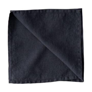 Tell Me More Washed linen tygservett 45×45 cm Night blue