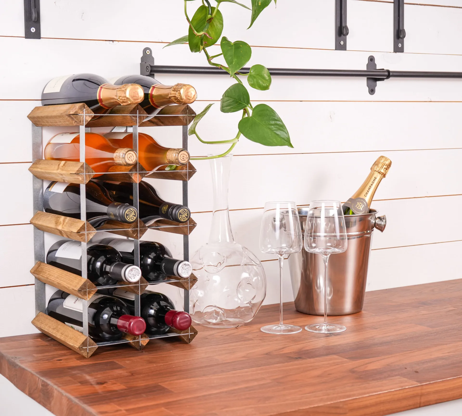 The Swedish Wine Rack Factory vinställ monterat, 12 flaskor-ljust furu The Swedish Wine Rack Factory