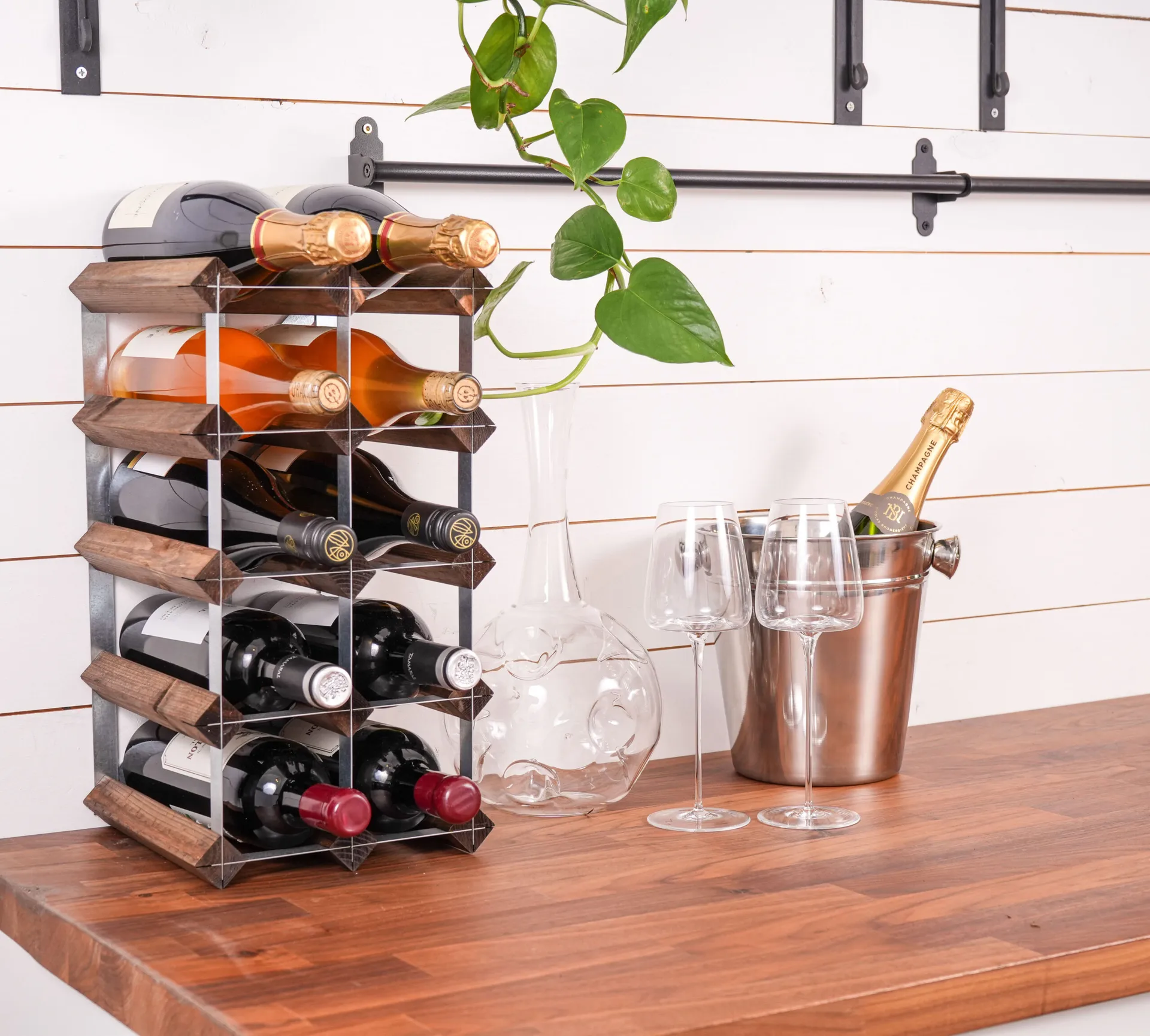 The Swedish Wine Rack Factory vinställ monterat, 12 flaskor-mörkt furu The Swedish Wine Rack Factory