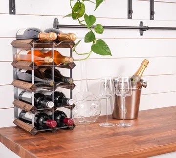 The Swedish Wine Rack Factory vinställ monterat - 12 flaskor-mörkt furu - The Swedish Wine Rack Factory