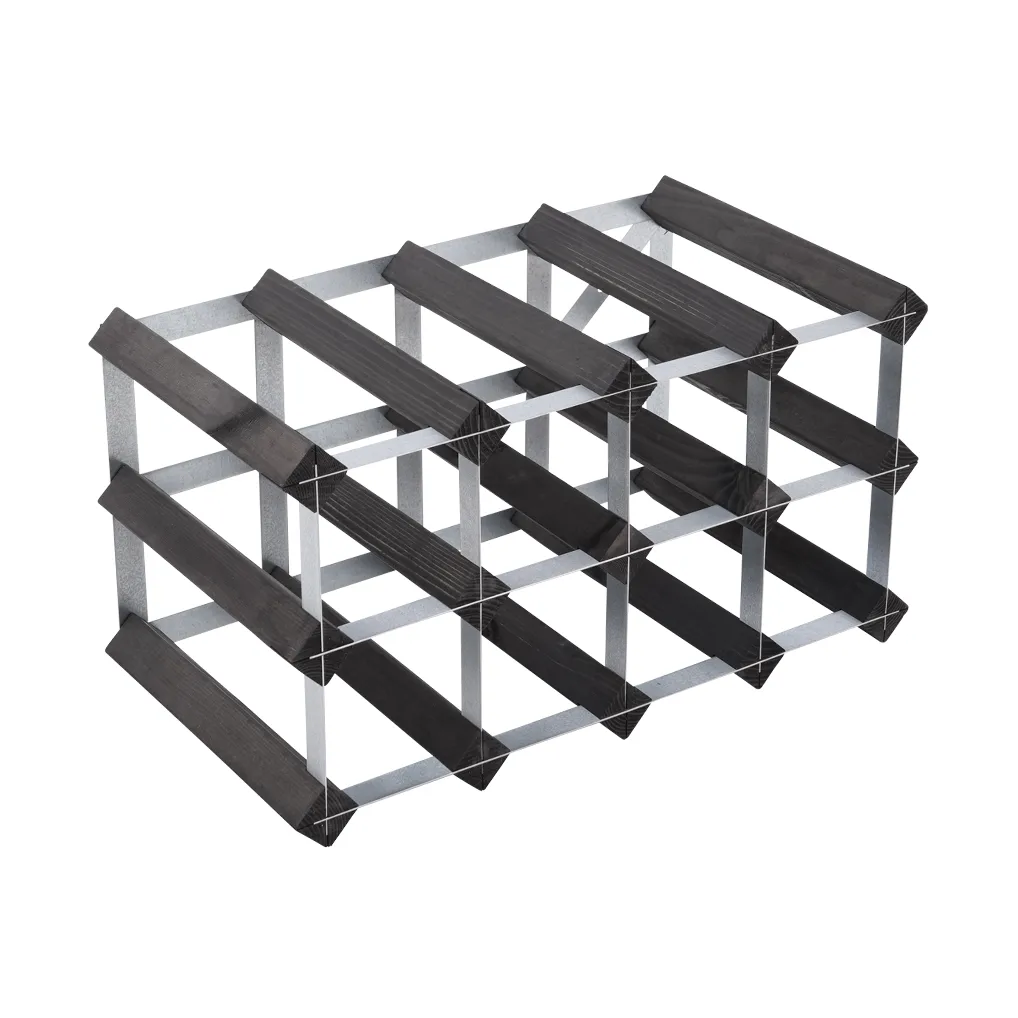 The Swedish Wine Rack Factory vinställ monterat, 12 flaskor-svart furu The Swedish Wine Rack Factory