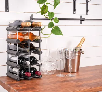 The Swedish Wine Rack Factory vinställ monterat - 12 flaskor-svart furu - The Swedish Wine Rack Factory