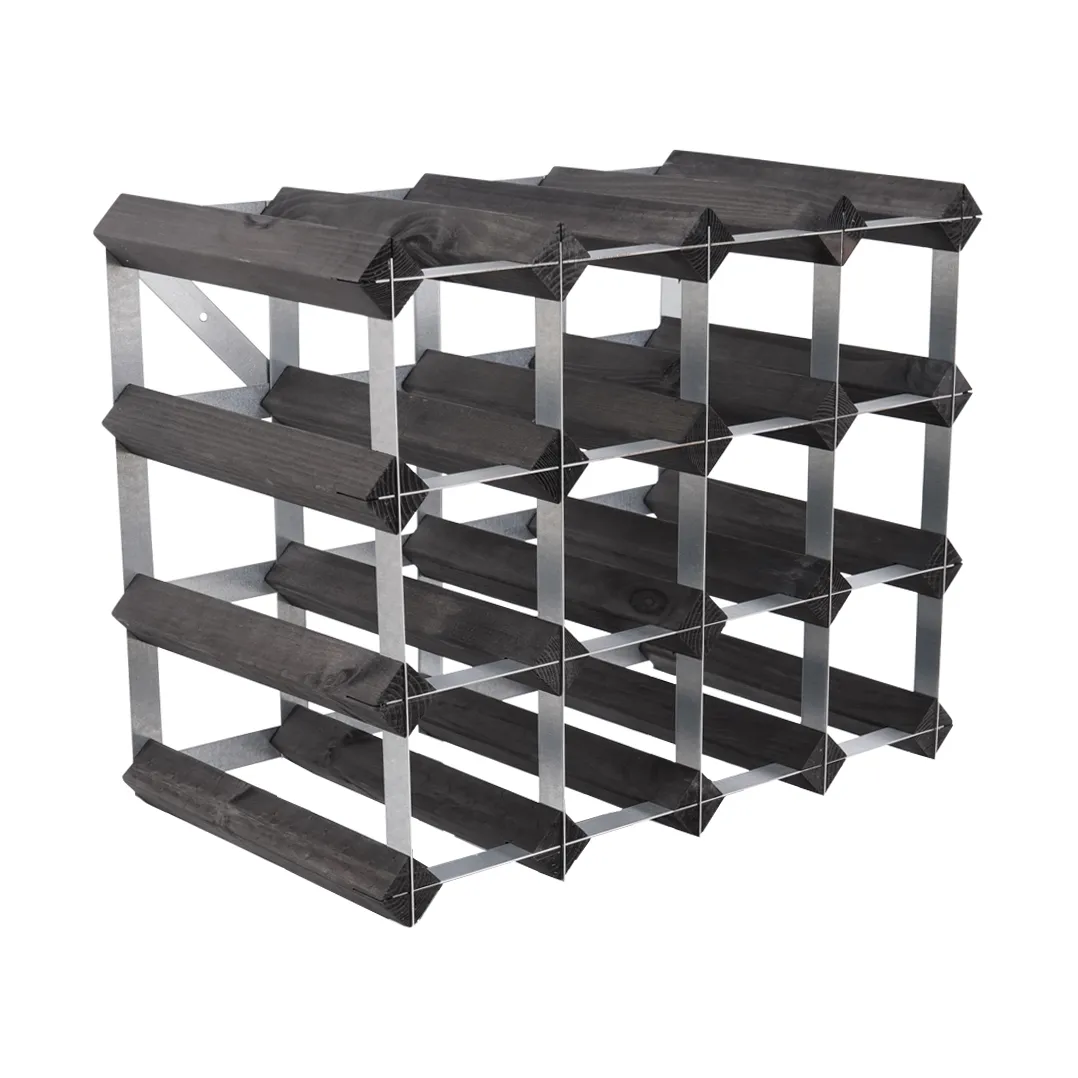 The Swedish Wine Rack Factory vinställ monterat, 16 flaskor-svart furu The Swedish Wine Rack Factory