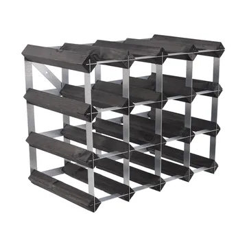 The Swedish Wine Rack Factory vinställ monterat - 16 flaskor-svart furu - The Swedish Wine Rack Factory