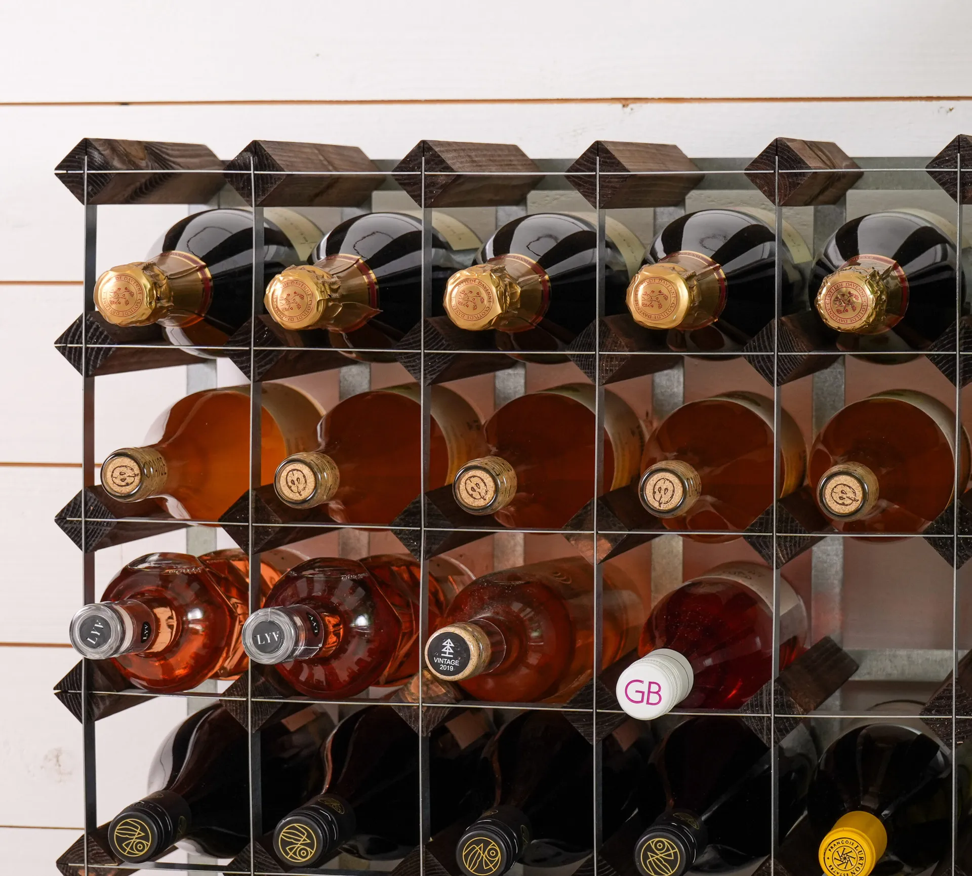 The Swedish Wine Rack Factory vinställ monterat, 9 flaskor-mörkt furu The Swedish Wine Rack Factory