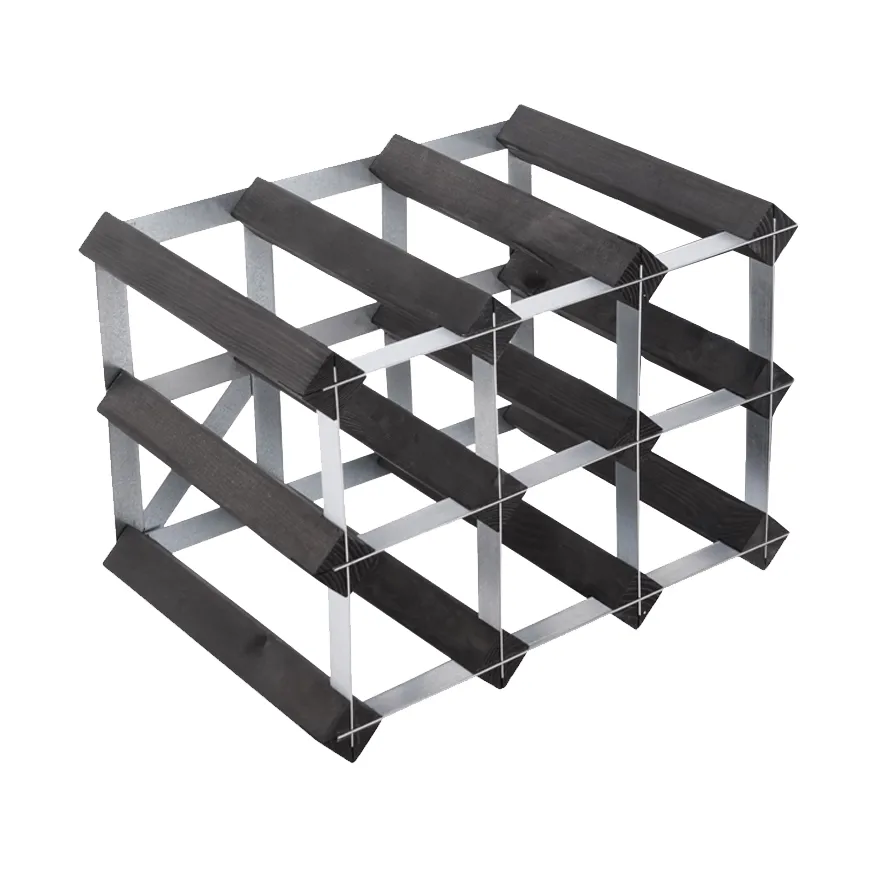 The Swedish Wine Rack Factory vinställ monterat, 9 flaskor-svart furu The Swedish Wine Rack Factory