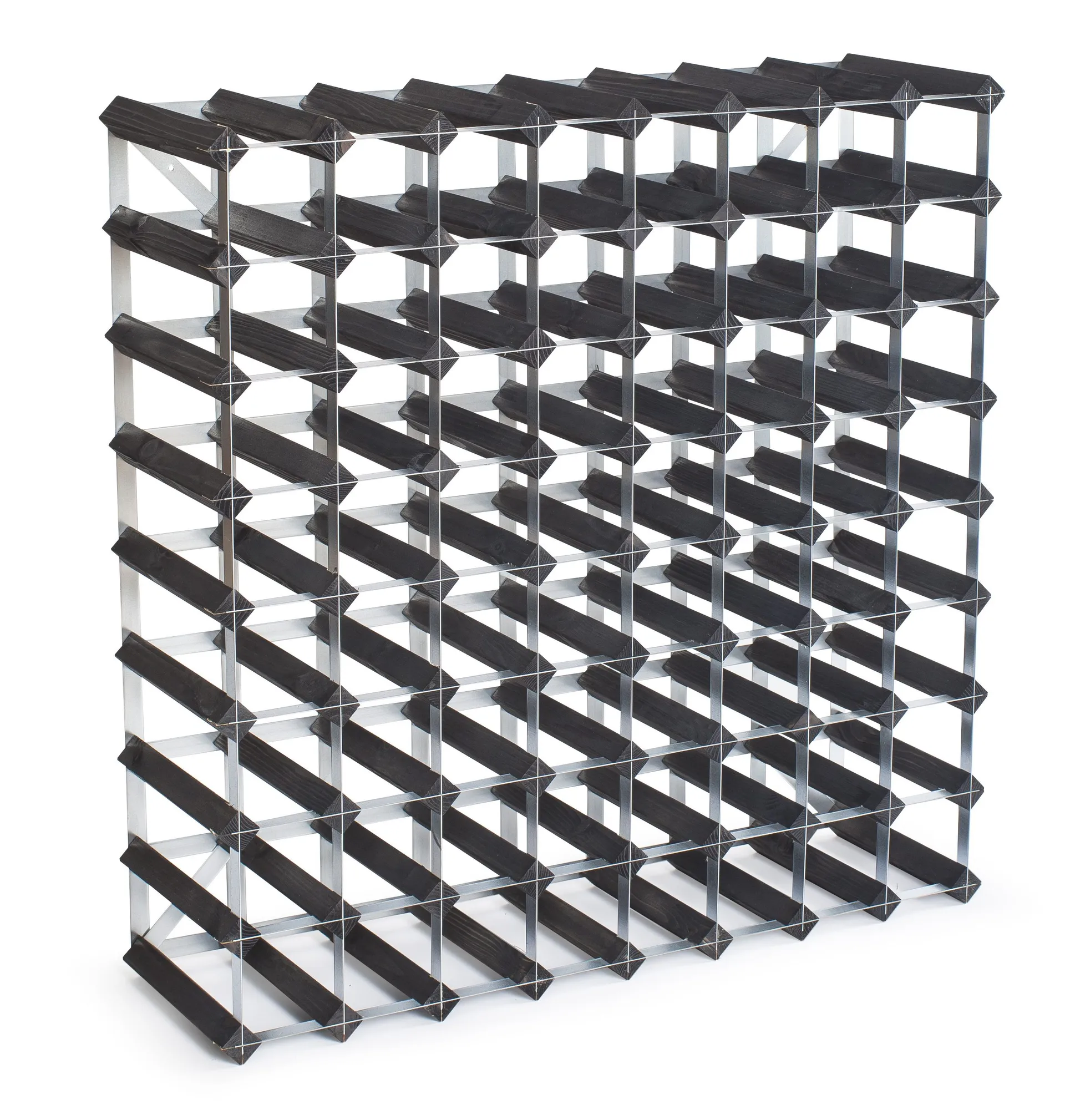 Traditional Wine racks vinställ 72 flaskor påbyggnadsbart, Svart Traditional Wine Racks