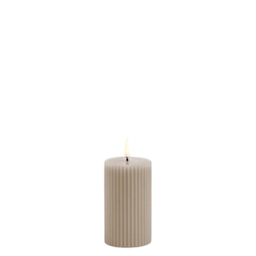 Uyuni Lighting LED Blockljus Räfflat 5,8×10 cm Sandstone