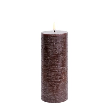 Läs mer om Uyuni Lighting LED Pillar ljus 7,8 x 20 cm Brun