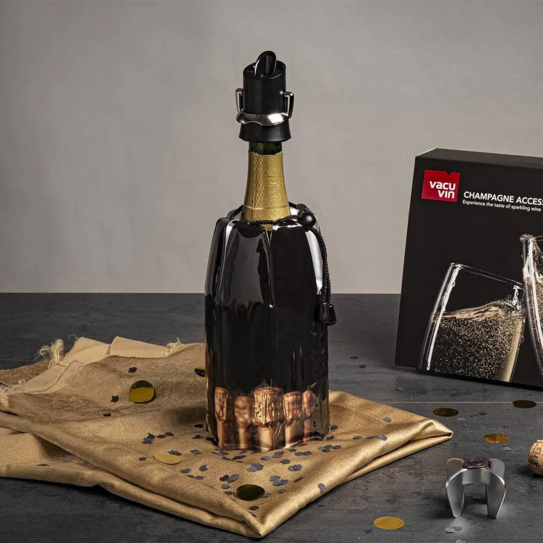Vacuvin champagneförslutare och serverare, Svart Vacuvin