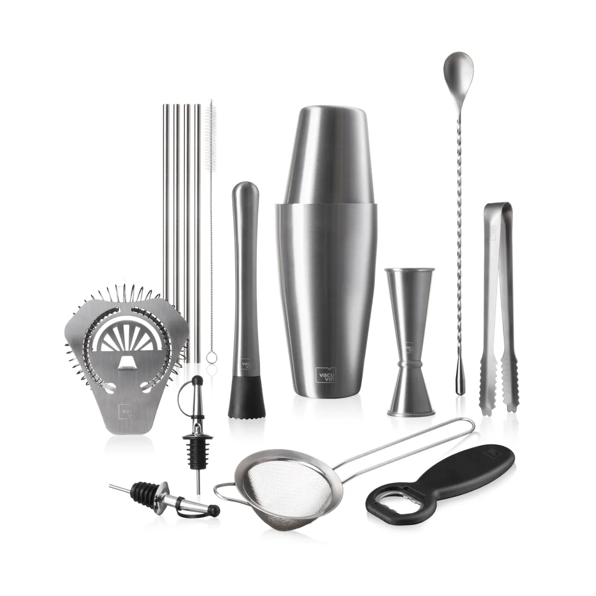 Vacuvin Mixologist Bar In a Box cocktailset, Rostfritt stål, 14 delar Vacuvin