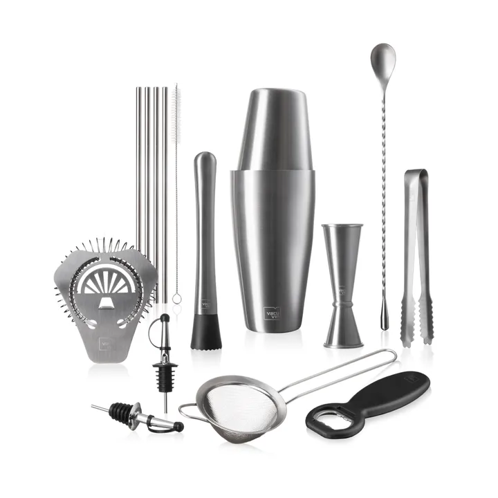 Vacuvin Mixologist Bar In a Box cocktailset - Rostfritt stål, 14 delar - Vacuvin