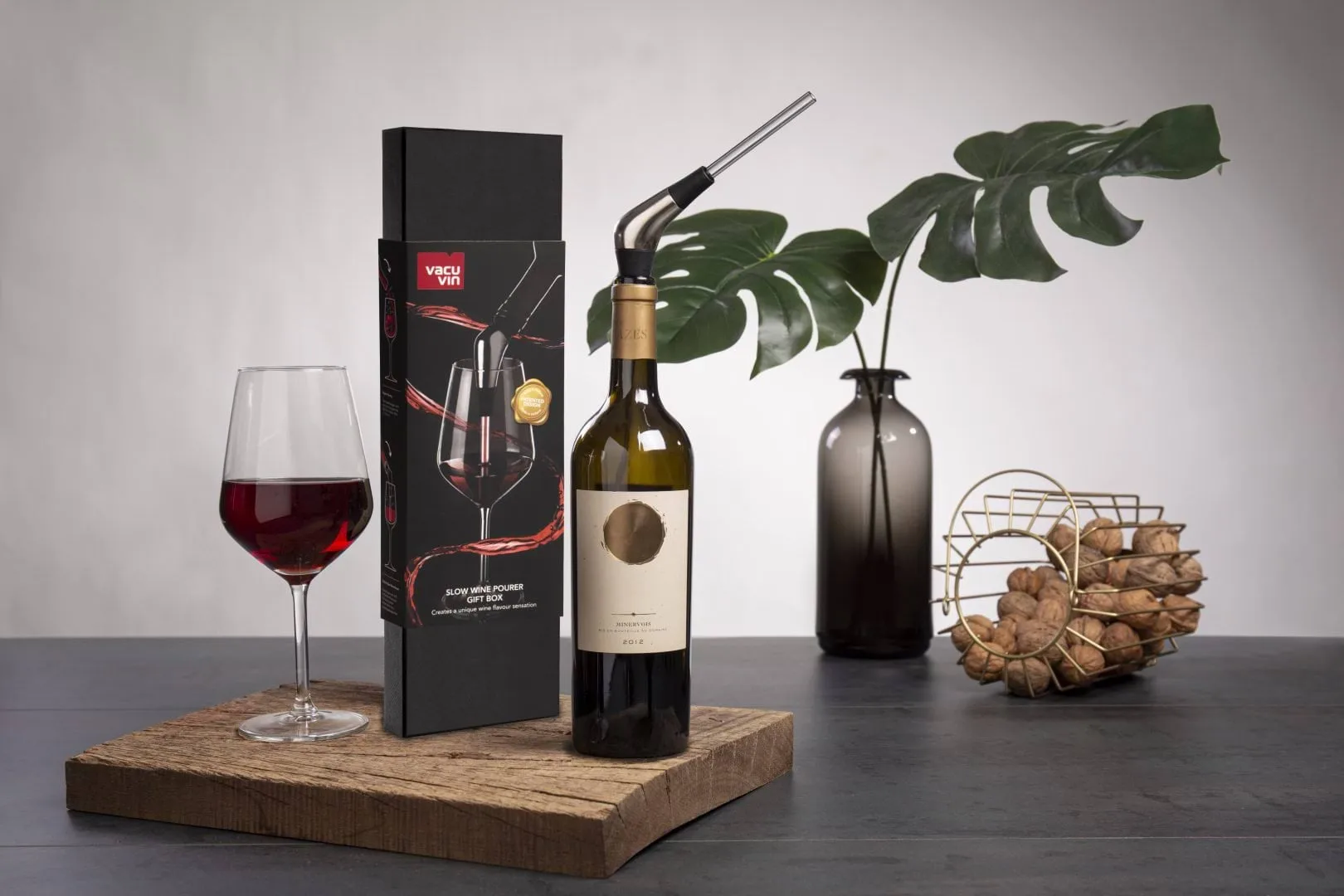 Vacuvin Slow Pourer giftset, Svart Vacuvin