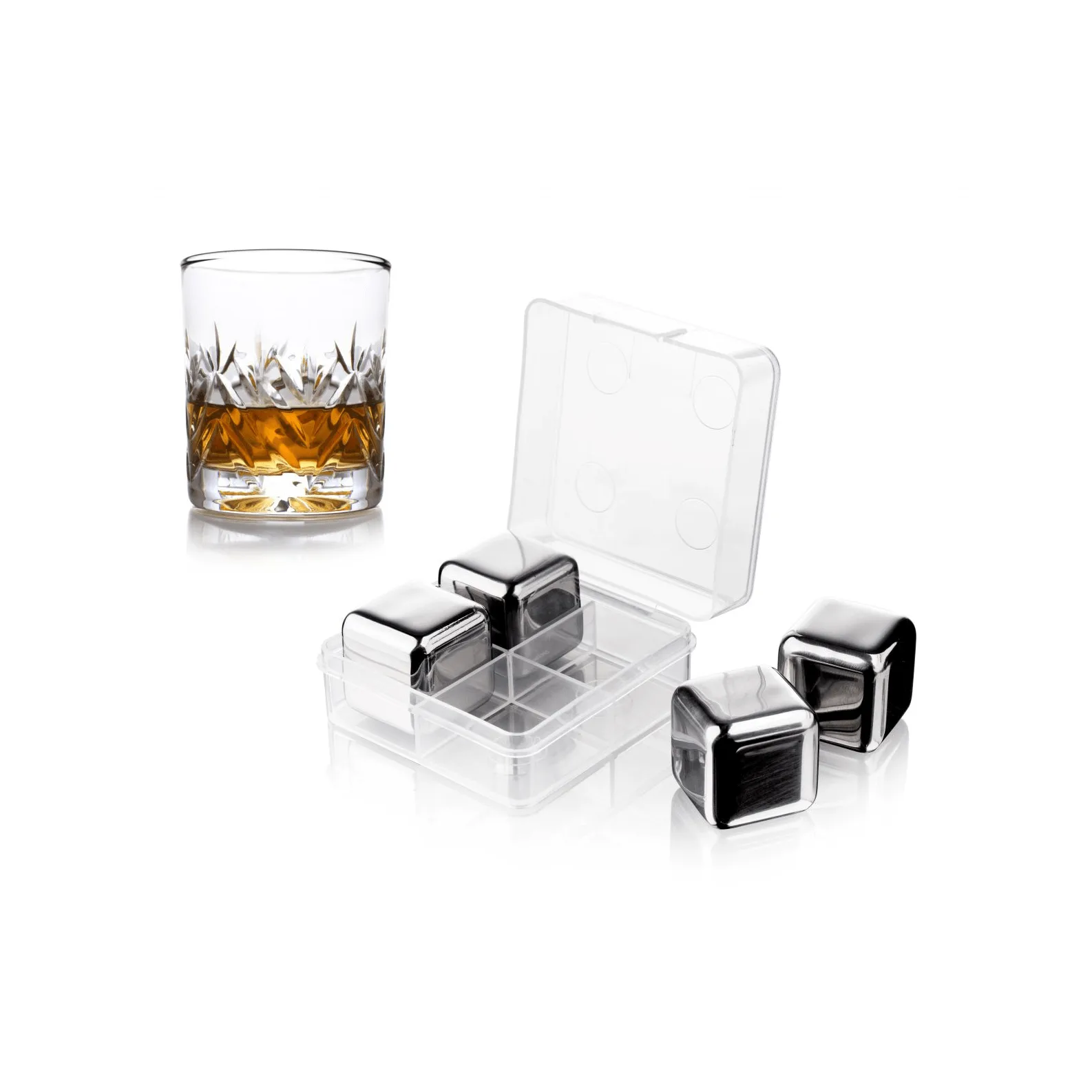 Vacuvin whiskeystenar, Rostfritt stål, 4-pack Vacuvin