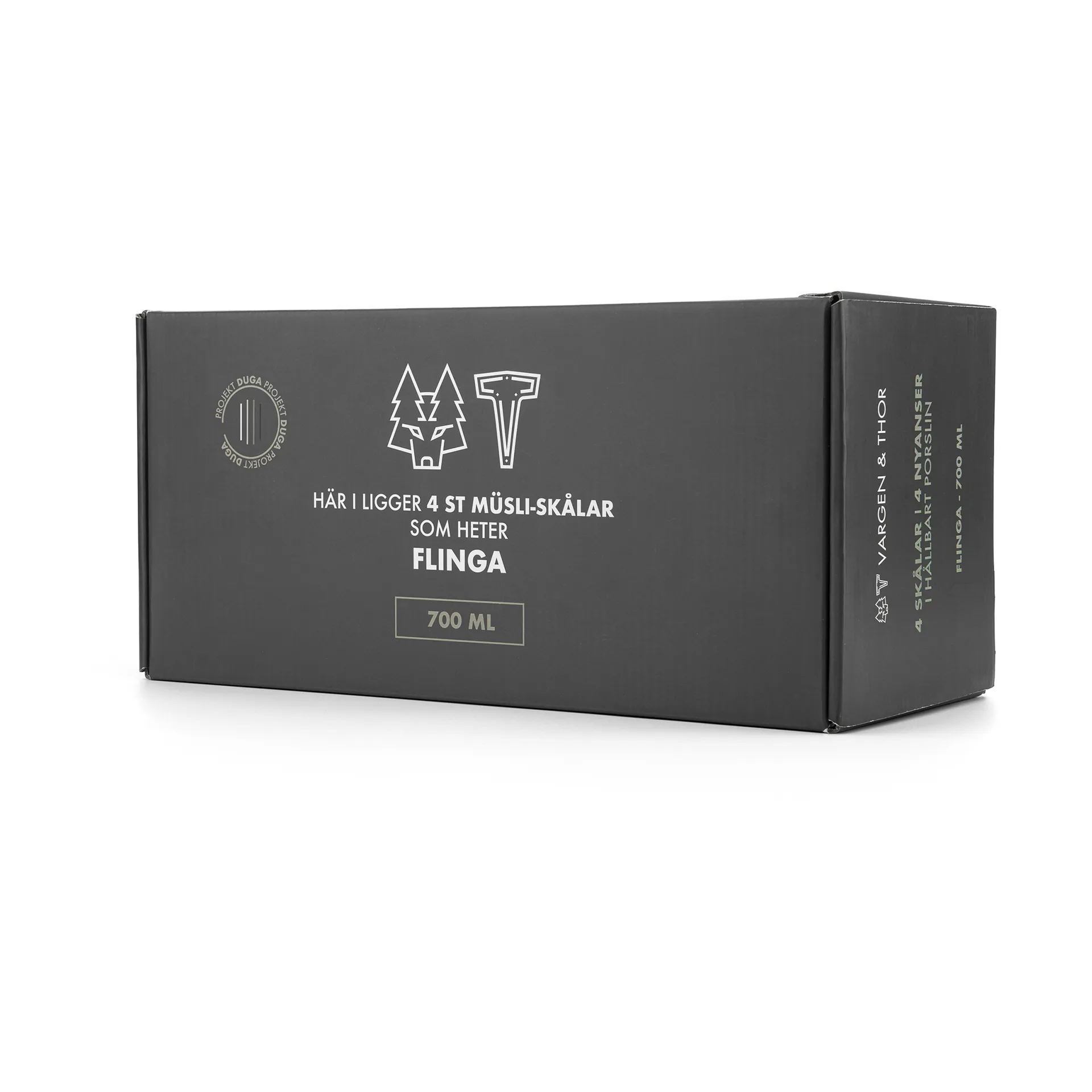 Duga flinga skål 70 cl 4-pack, Vit, sandgrå, antracit, svart Vargen & Thor