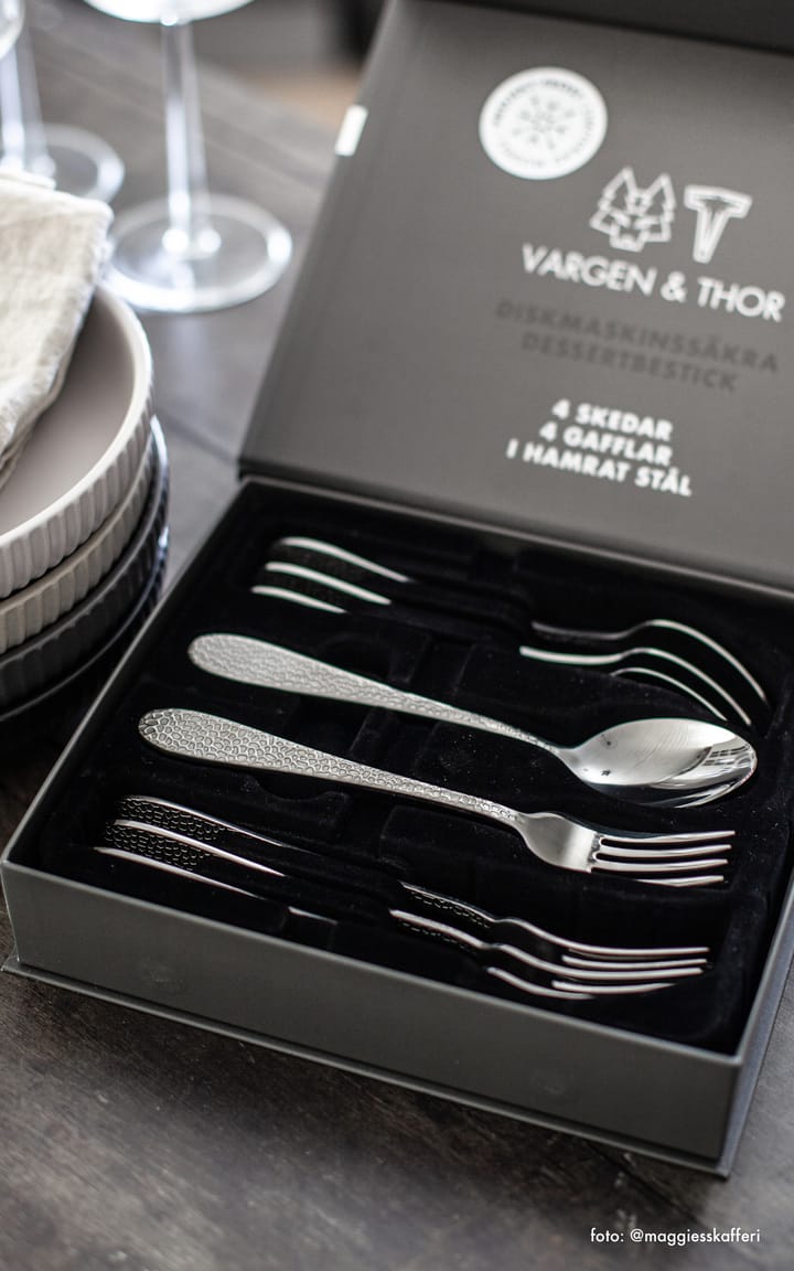 Frost dessert/förrättsbestick 8 delar, Onyx Vargen & Thor