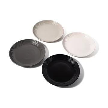 Gastro tallrik Ø25 cm 4-pack - Vit, sandgrå, antracit, svart - Vargen & Thor