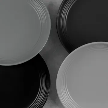 Gastro tallrik Ø25 cm 4-pack - Vit, sandgrå, antracit, svart - Vargen & Thor