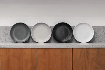 Gastro tallrik Ø25 cm 4-pack - Vit, sandgrå, antracit, svart - Vargen & Thor