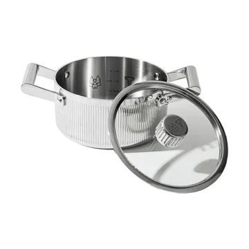 Glima gryta - Rostfritt stål, glaslock, 2 L - Vargen & Thor