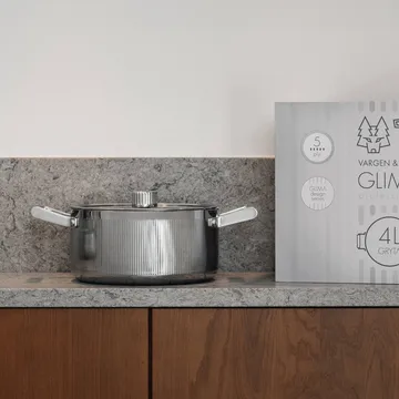 Glima gryta - Rostfritt stål, glaslock, 4 L - Vargen & Thor