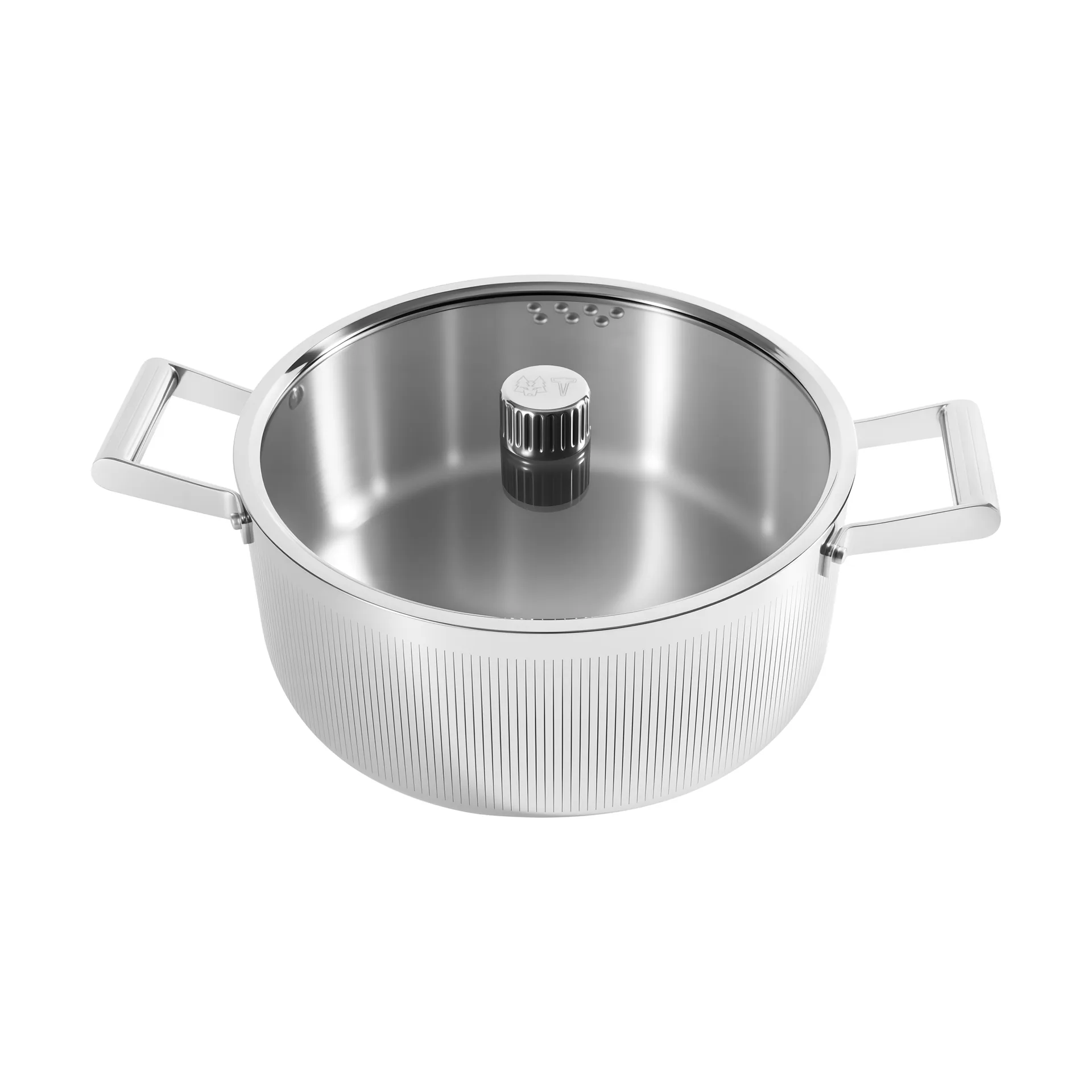 Glima gryta, Rostfritt stål, glaslock, 7 L Vargen & Thor
