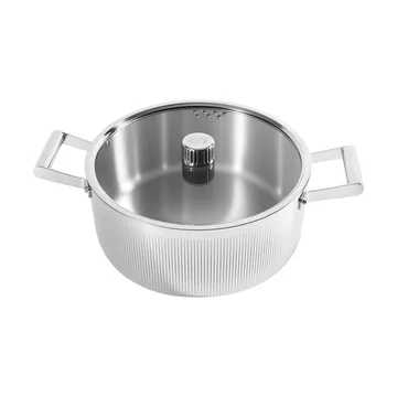 Glima gryta - Rostfritt stål, glaslock, 7 L - Vargen & Thor