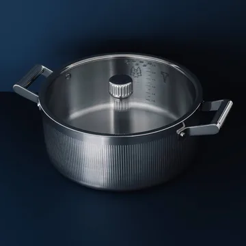 Glima gryta - Rostfritt stål, glaslock, 7 L - Vargen & Thor