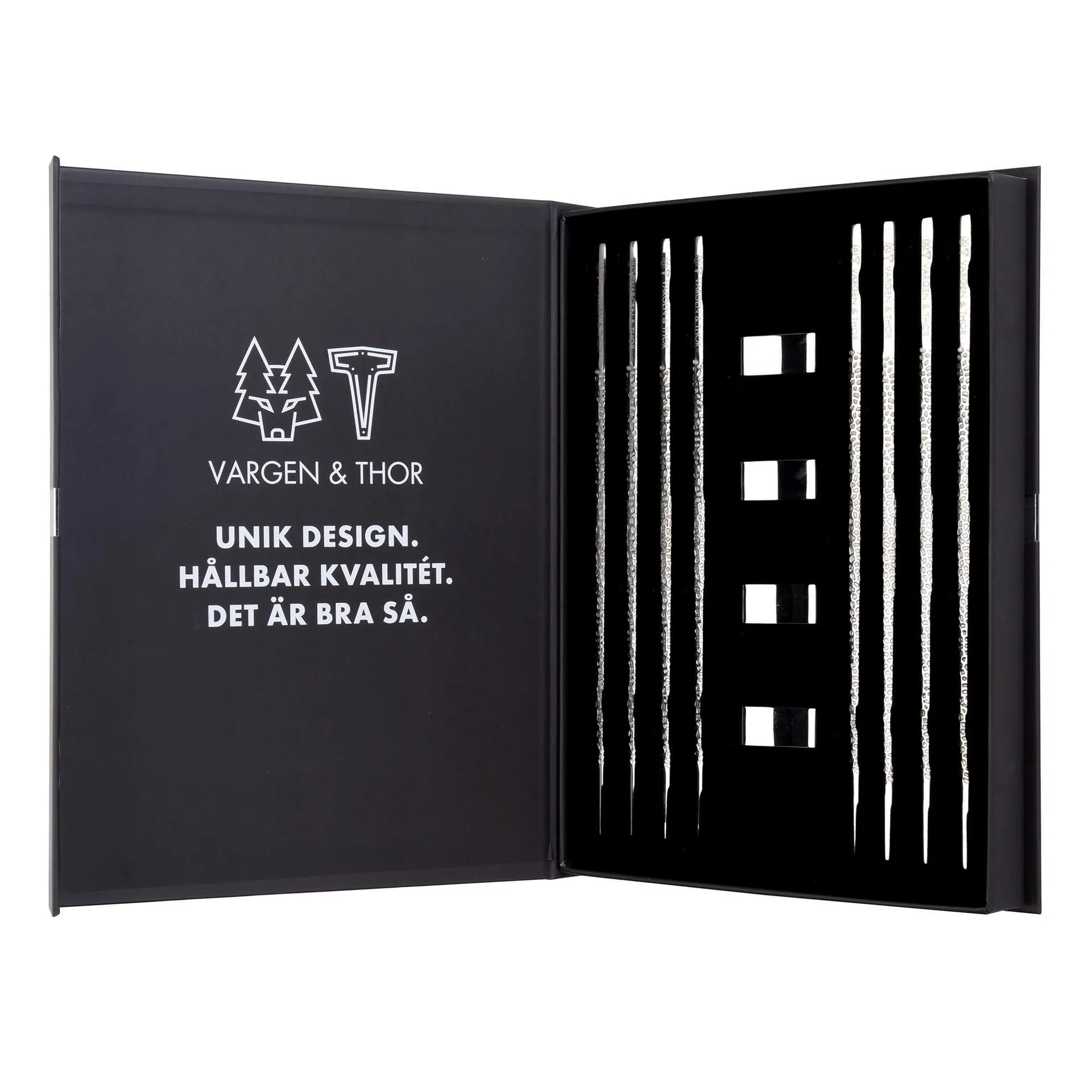 Kito Chopsticks ätpinnar 4-pack, Silver Vargen & Thor