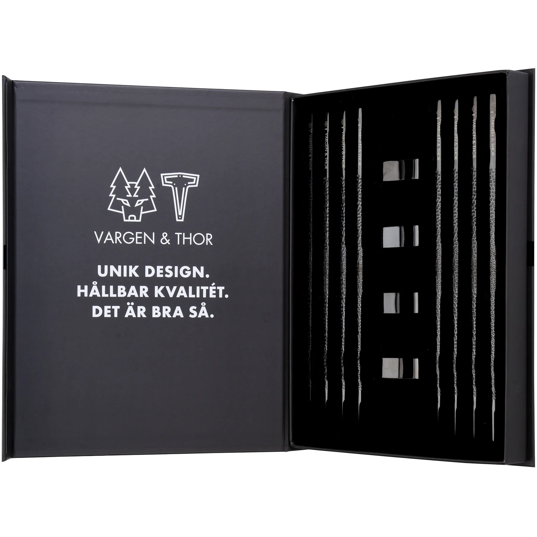 Kito Chopsticks ätpinnar 4-pack, Svart Vargen & Thor