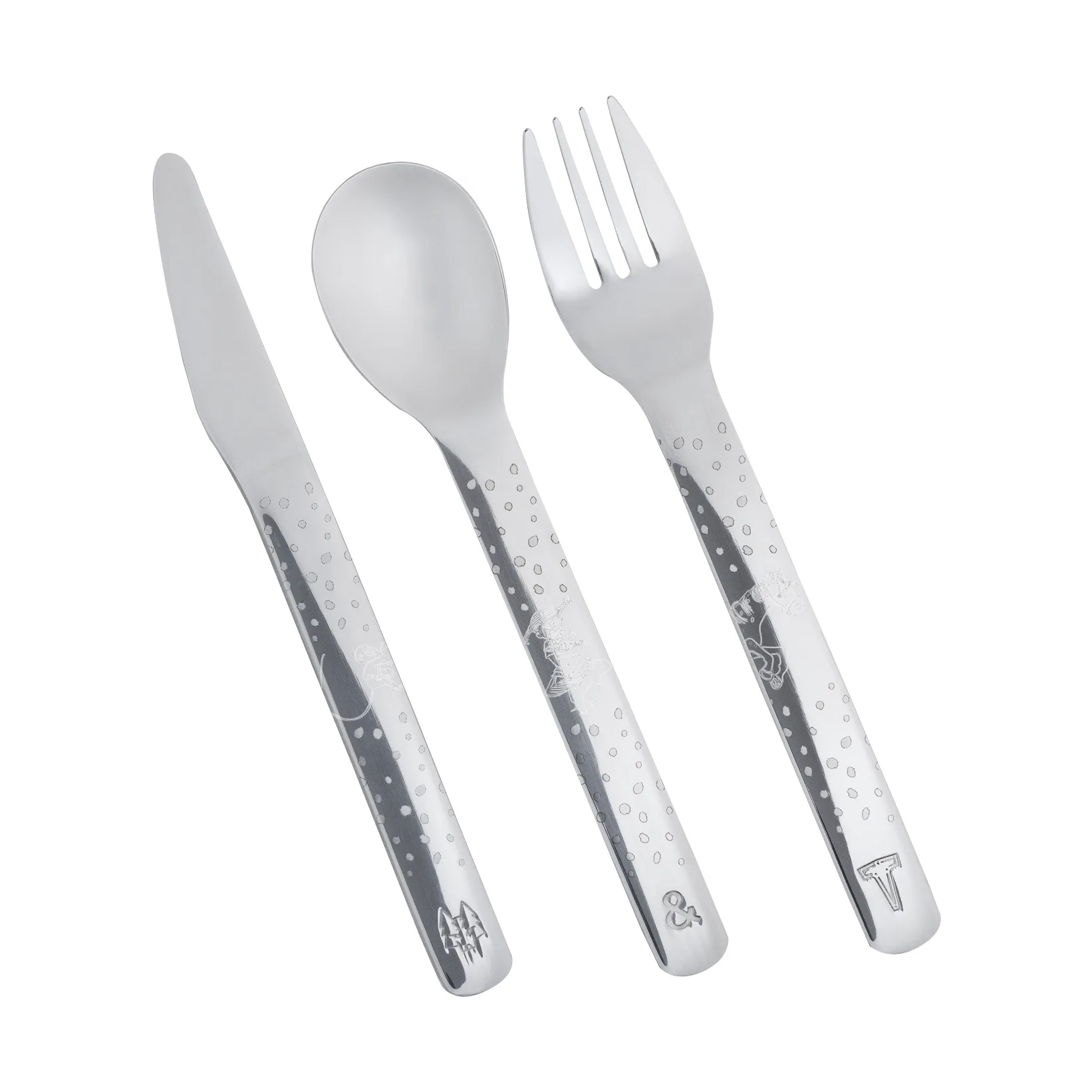 Vargen & Thor Lupo Pippi barnbestick 9 delar, Silver