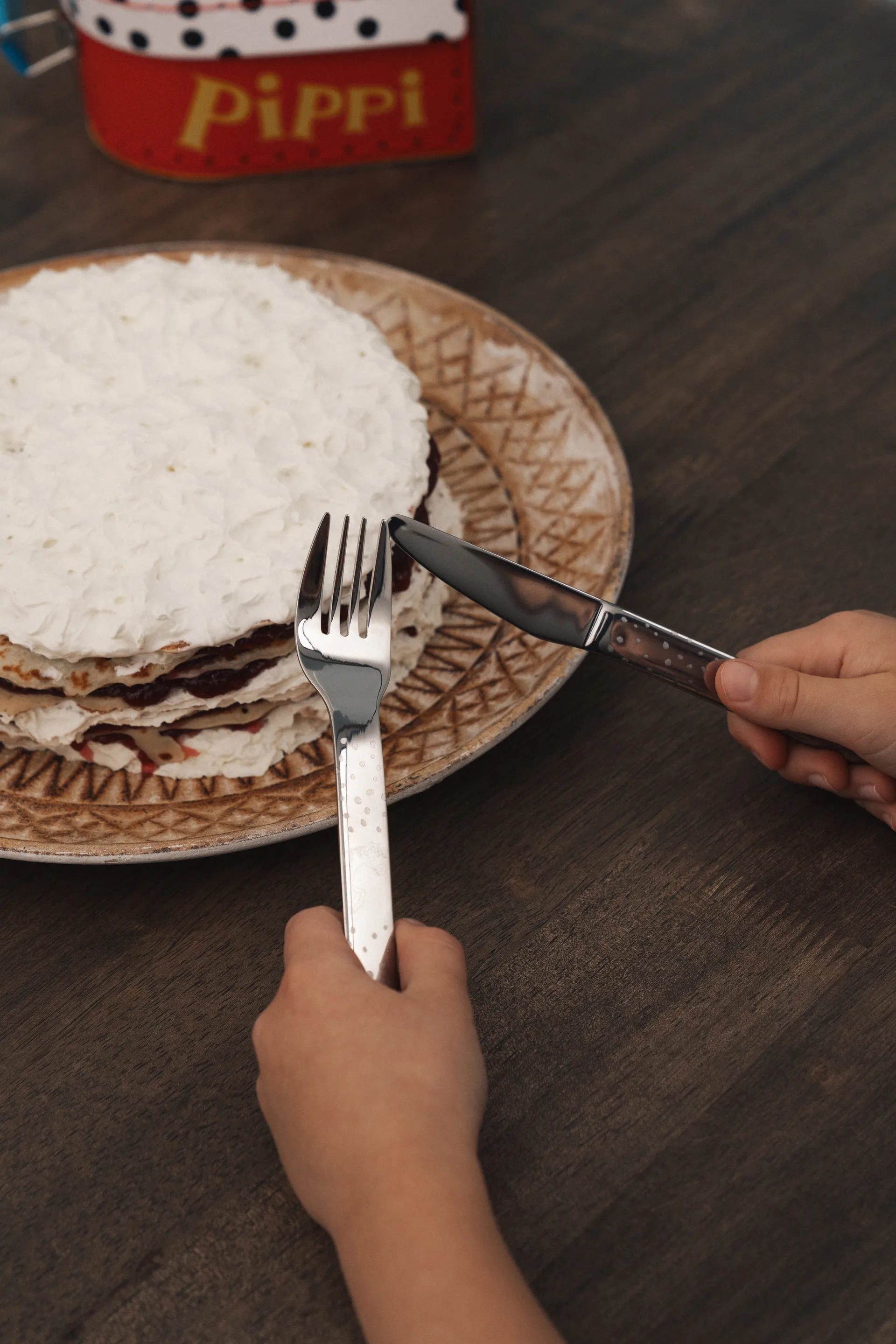 Lupo Pippi barnbestick 9 delar, Silver Vargen & Thor