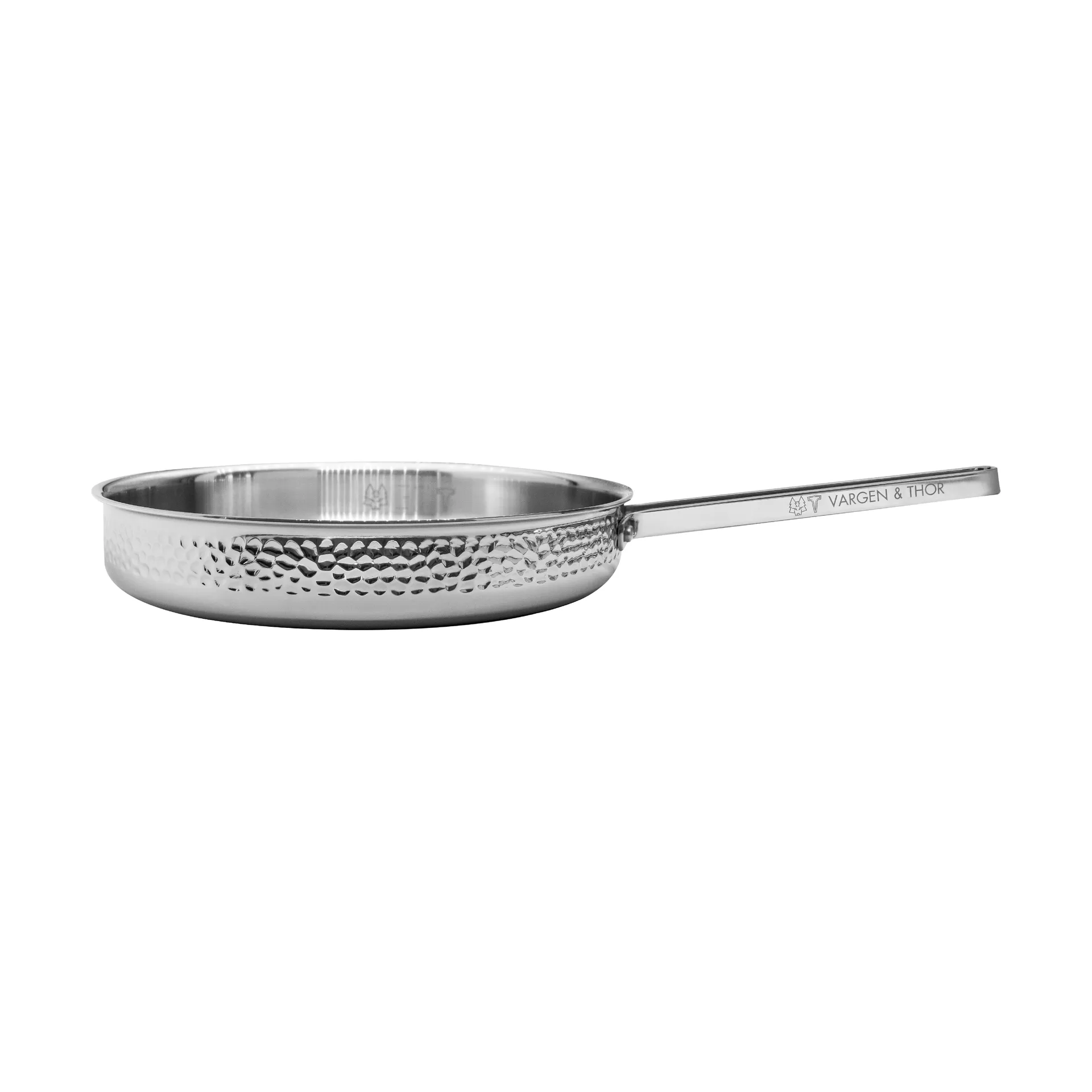 Modell M1 hamrad traktörpanna Ø28 cm, Krom med lock Vargen & Thor