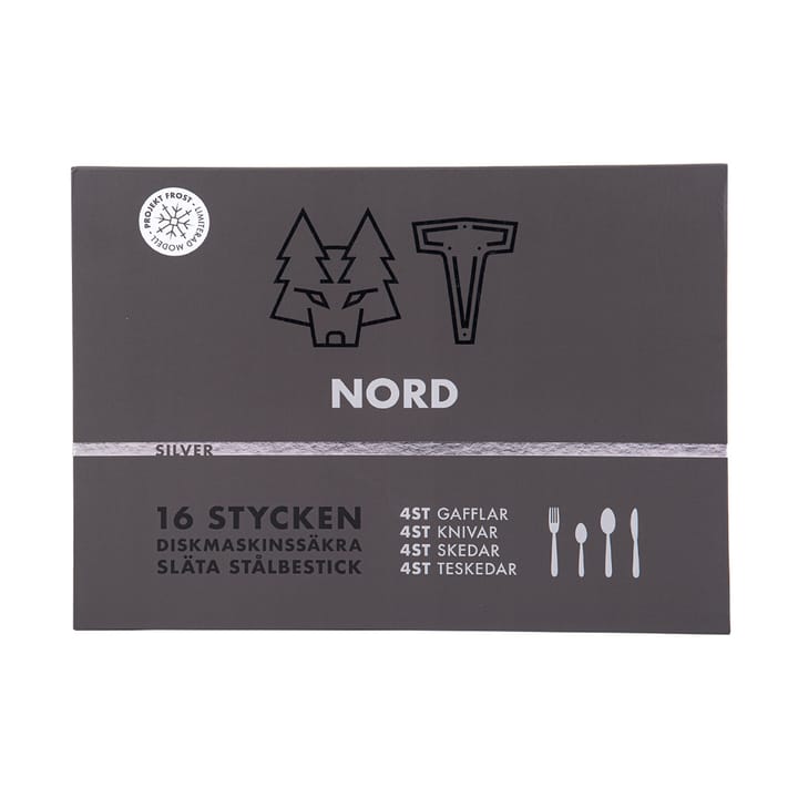 Nord bestickset 16 delar, Polerat silver Vargen & Thor