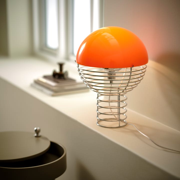 Wire bordslampa Ø30 cm, Chrome-orange Verpan