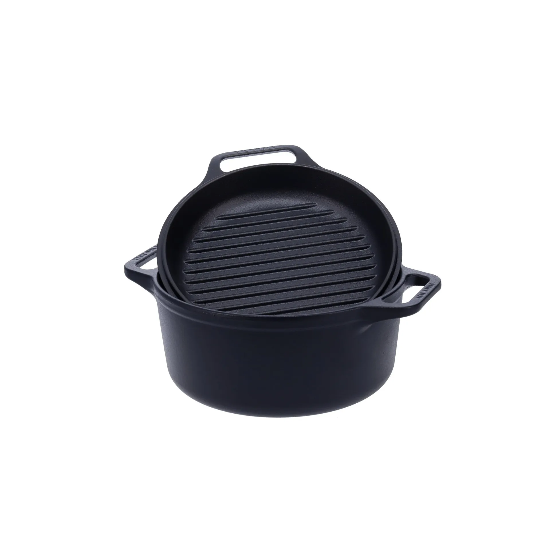 Combo Cooker gjutjärngryta-stekpannaset 2 delar, Svart Victoria