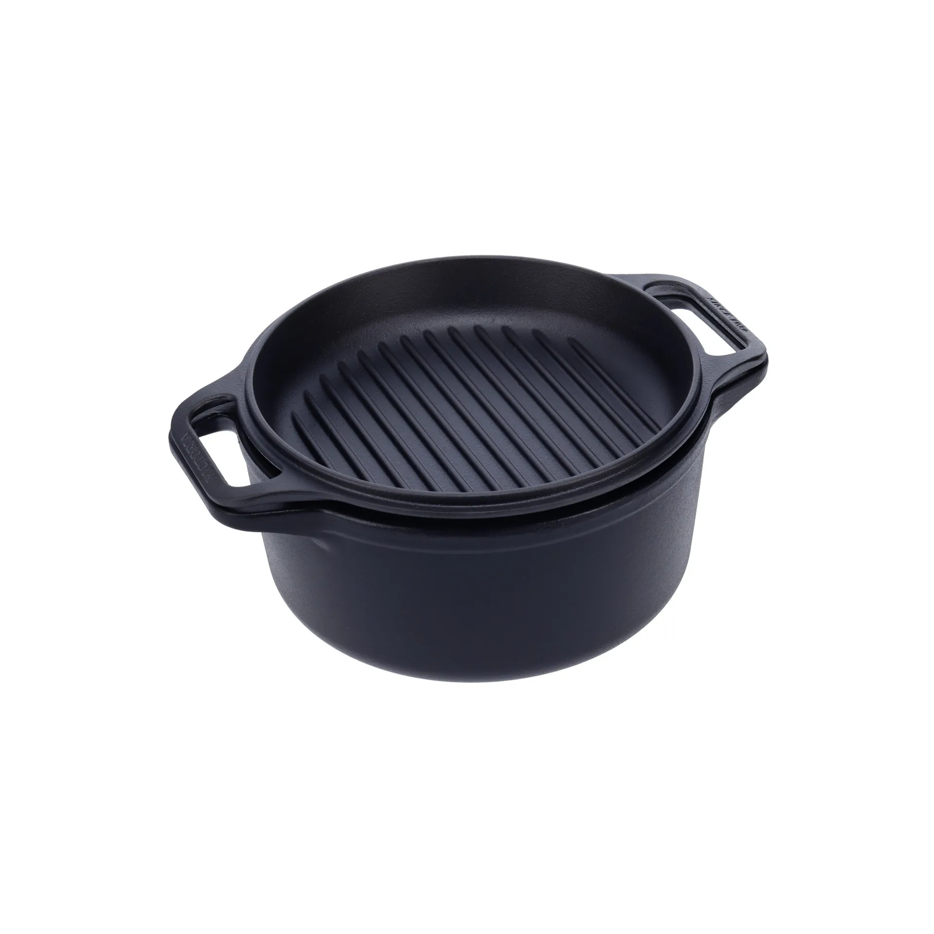 Combo Cooker gjutjärngryta-stekpannaset 2 delar, Svart Victoria