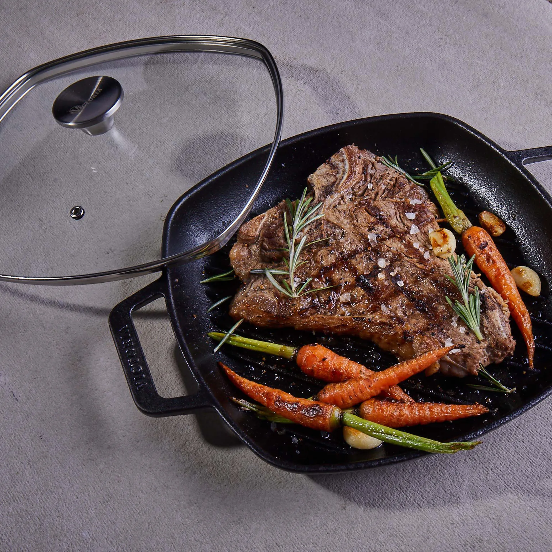 Glaslock med knopp, 25x25 cm Victoria