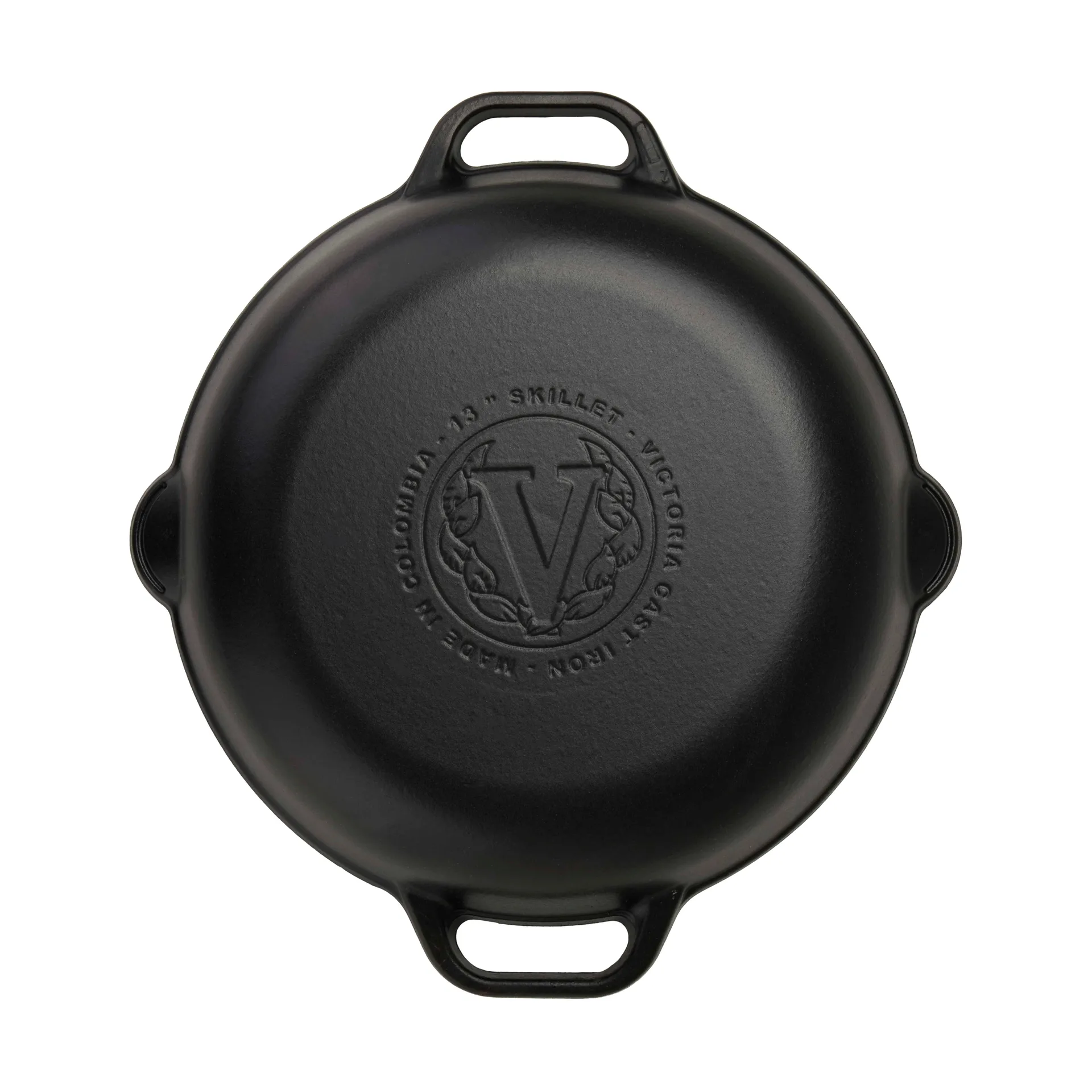 Victoria gjutjärnspanna två handtag pre seasoned, Ø33 cm Victoria
