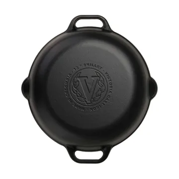 Victoria gjutjärnspanna två handtag pre seasoned - Ø33 cm - Victoria
